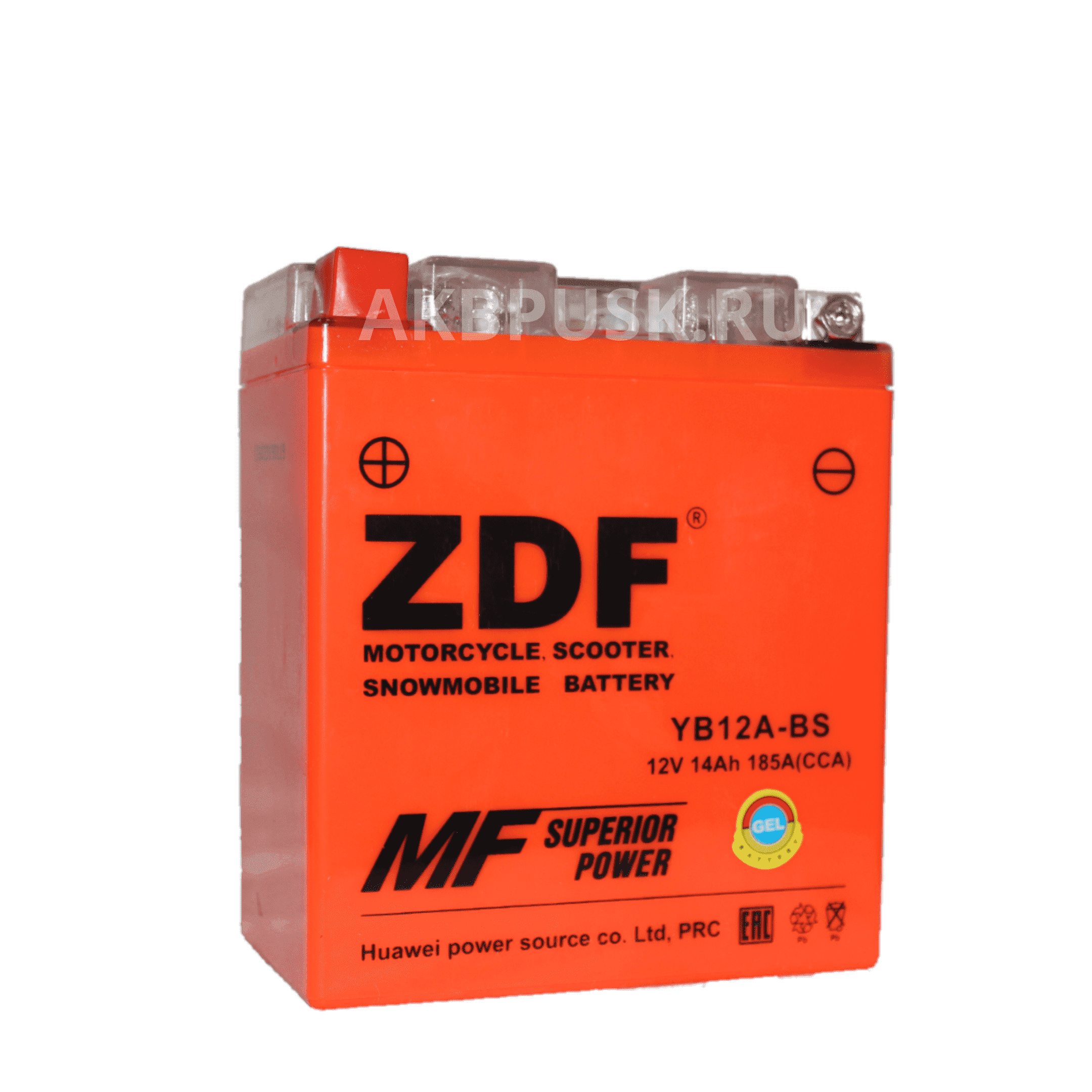 Аккумулятор ZDF 1214.3 GEL Orange YB12A-BS 136*82*162