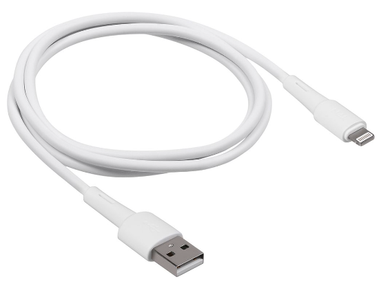 Кабель USB 2.0 - lightning (1м,  2.0А) белый TFN (CLIGUSB1MWH)