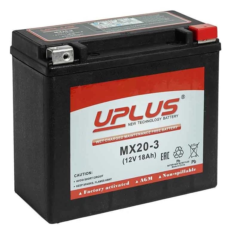 мото 12/18А UPLUS MX20-3 AGM Аккумулятор зал/зар.