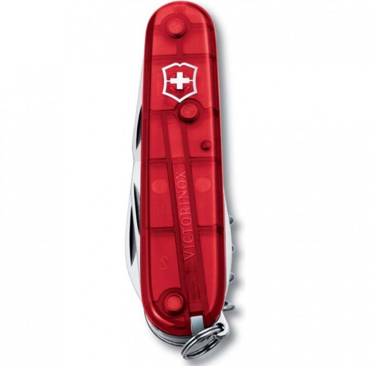 Нож Victorinox Spartan (1.3603.T),  91мм,  12ф.,  прозрачн. красный