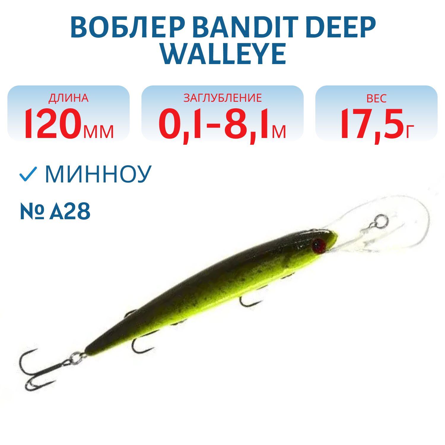 Воблер BANDIT DEEP WALLEYE A28