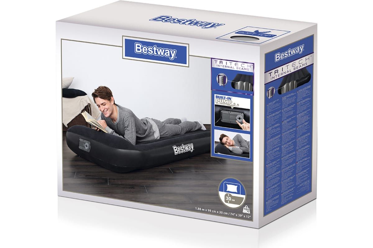 Матрас 188*99*30см Tritech надувной,  встр.э/насос Bestway 67556