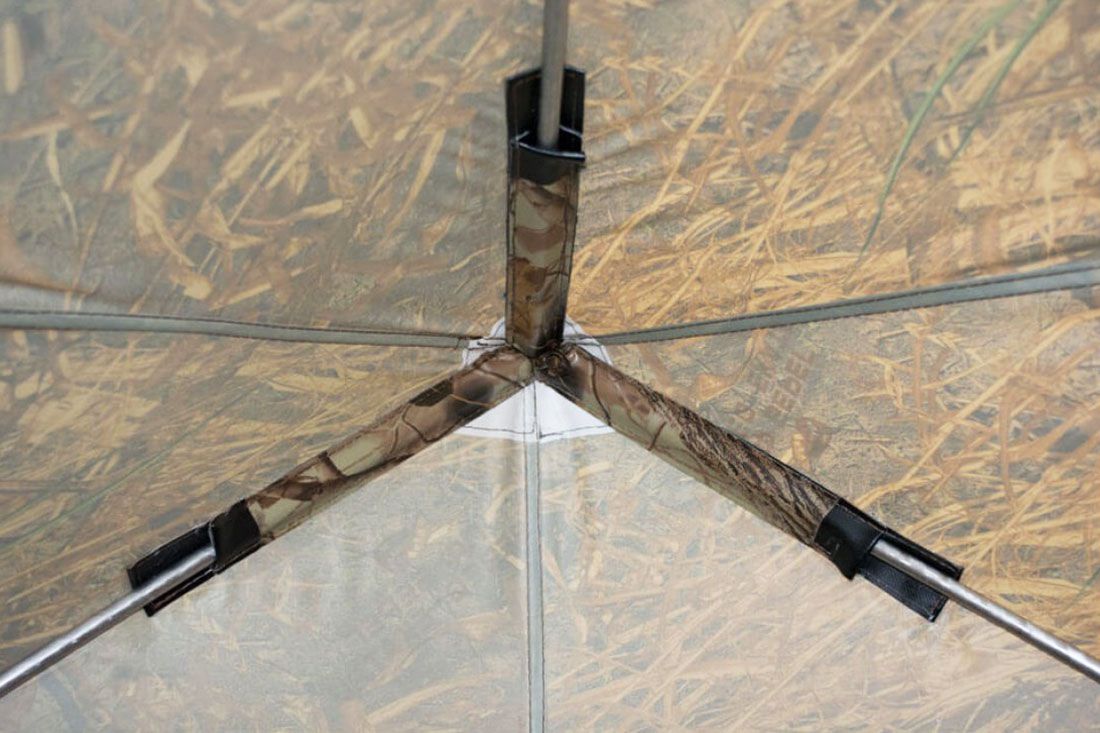 Палатка всесезонная КУБ 1.80 двухслойная Берег (с верандой-сеткой и полом ПВХ)