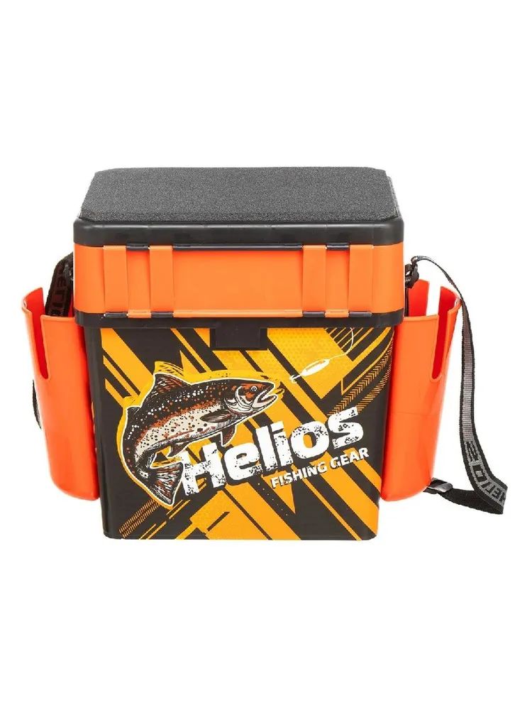 Ящик рыболовный зимний FishBox TROUT оранжевый,  с карманами (HS-FB-IML-19-O) Helios