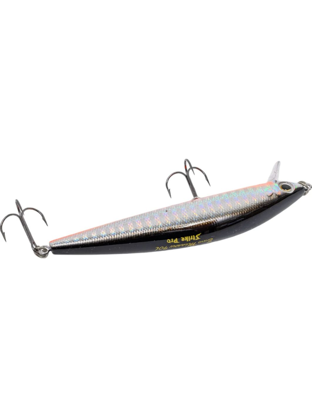 Воблер Минноу Strike Pro Euro Minnow 110,  110 мм,  17 гр,  Загл. 0, 7м.-1, 5м.,  Плавающий,  цвет: A70-713 Black Silver OB,  (JL-115F#A70-713)