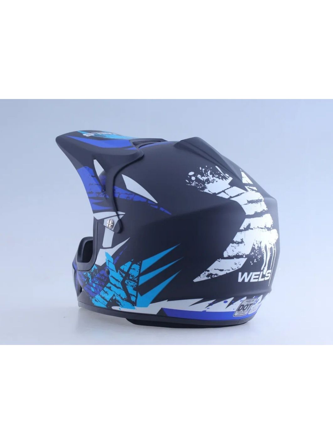 Шлем детский кроссовый WELS BLD-818 черный/синий матовый XS