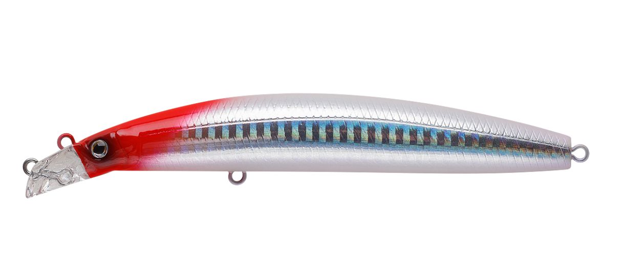 Воблер Минноу Strike Pro Top Water Minnow 110,  110 мм,  10, 5 гр,  Загл. 0, 2м.-0, 7м.,  Плавающий,  цвет: 022PPP-713 Redhead Silver,  (JL-166F#022PPP-713)