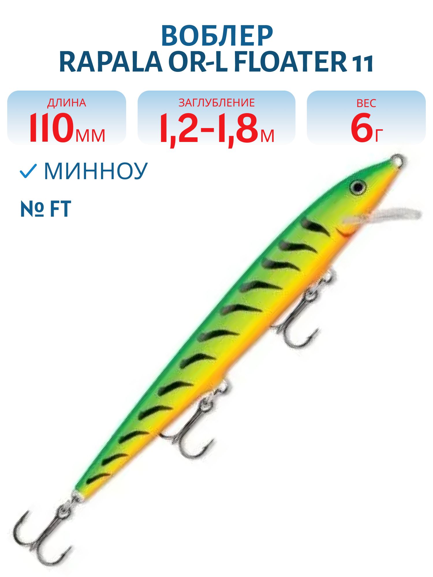 Воблер Rapala Original Floater 11 /FT