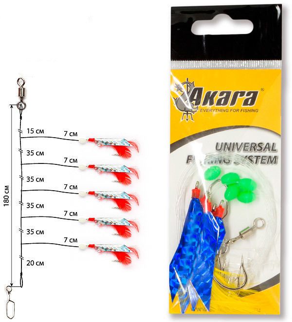 Снасточка морская Akara Makrelen Herig System SP13 H5 №5/0 Blue