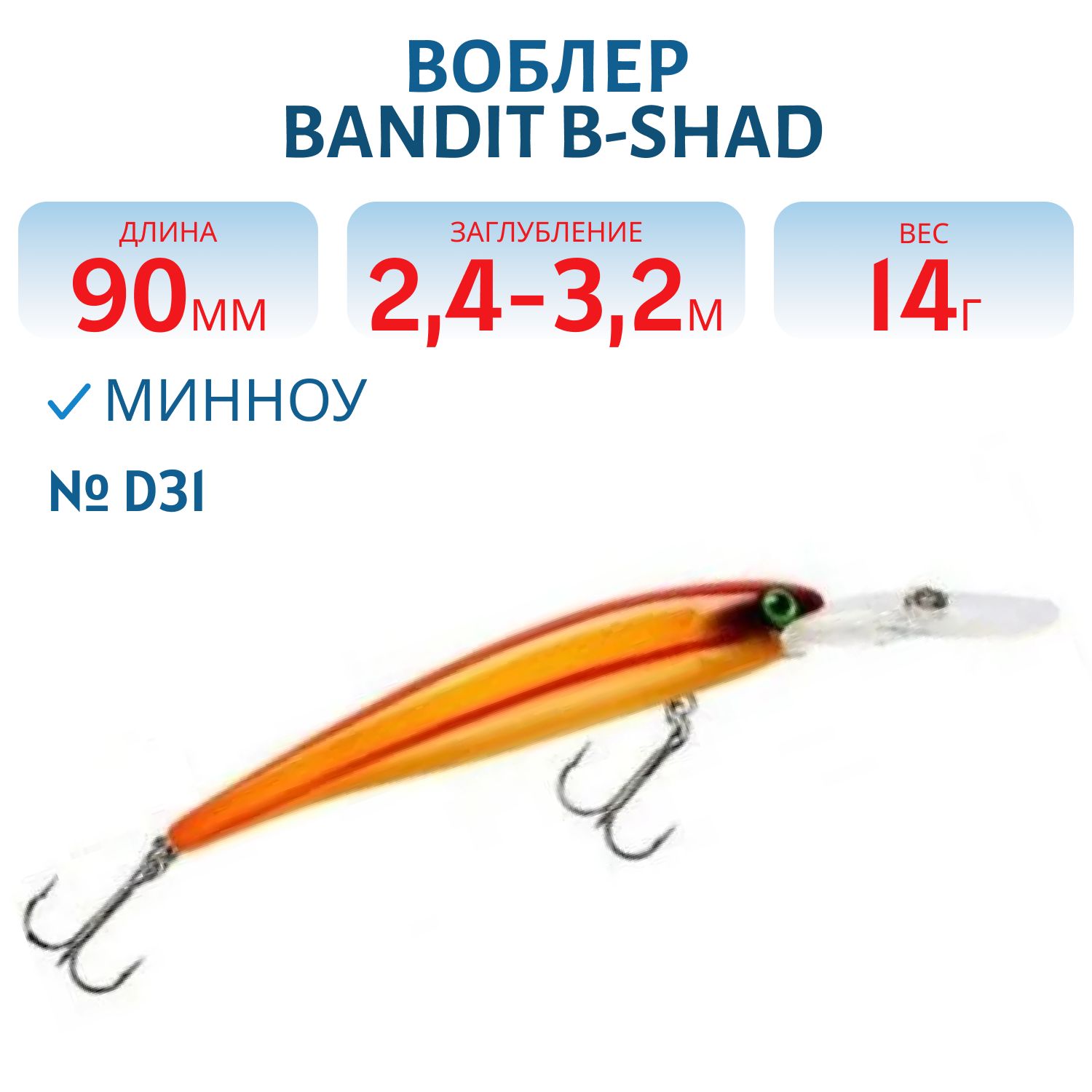 Воблер BANDIT B-SHAD D31