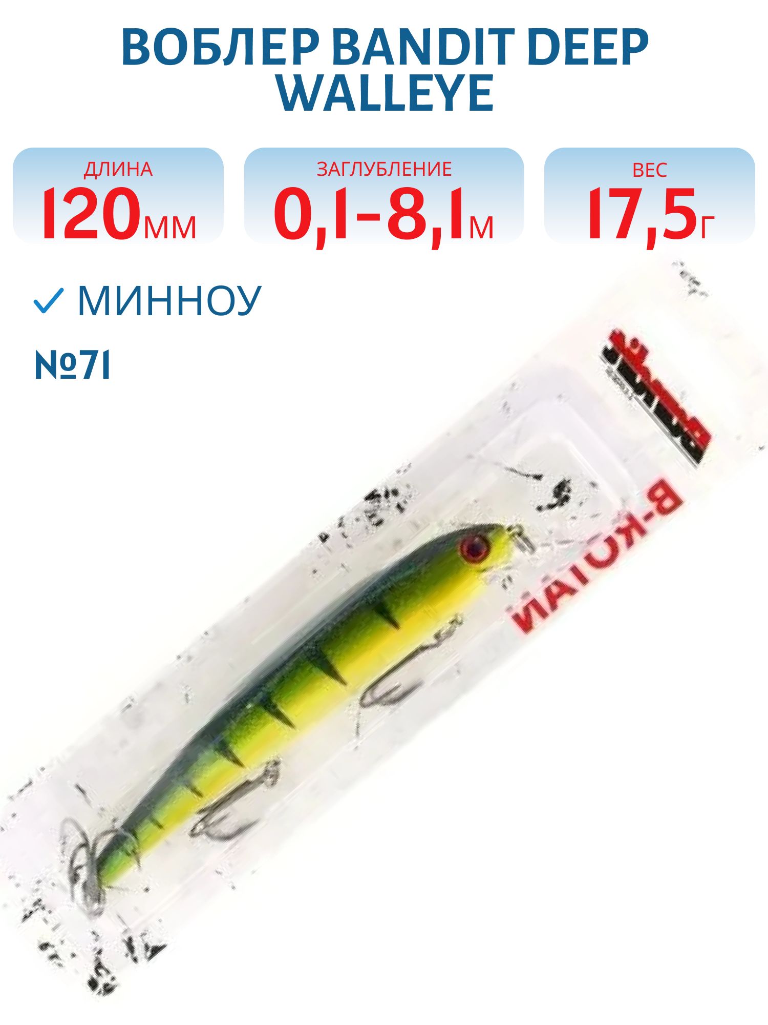 Воблер BANDIT DEEP WALLEYE 71
