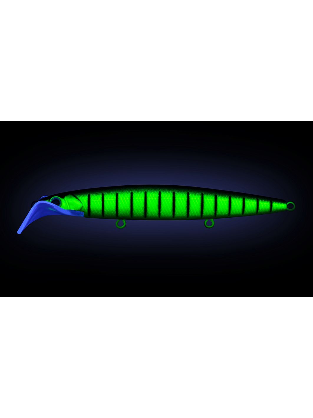 Воблер Минноу Strike Pro Scooter Minnow 110F,  110 мм,  11, 8 гр,  Загл. 1, 5м.-2, 5м.,  Плавающий,  цвет: 597S Blue Mat Tiger,  (EG-186F#597S)