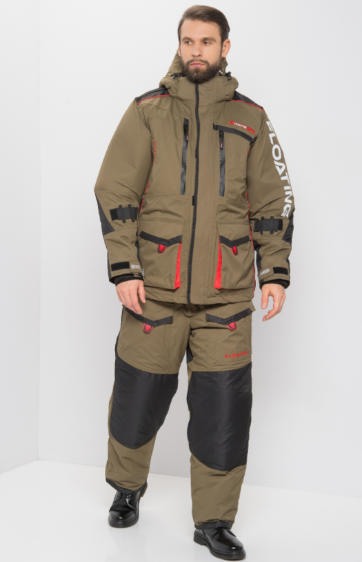 Костюм зимний поплавок Huntsman Siberia Floating,  ткань Breathable,  до -45°С,  цвет Хаки/Черный (Размер:56-58,  Рост:182)