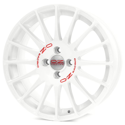 OZ Superturismo WRC 7, 0x17 5/114, 3 ET45 d-75 White Red Lettering (W0167220233) d-L