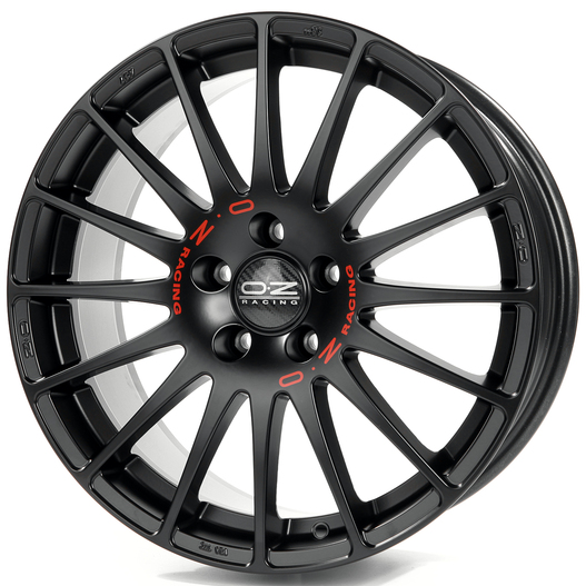 OZ Superturismo GT 8, 0x17 5/112 ET35 d-75 Matt Black Red Lettering (W0167320279) d-L