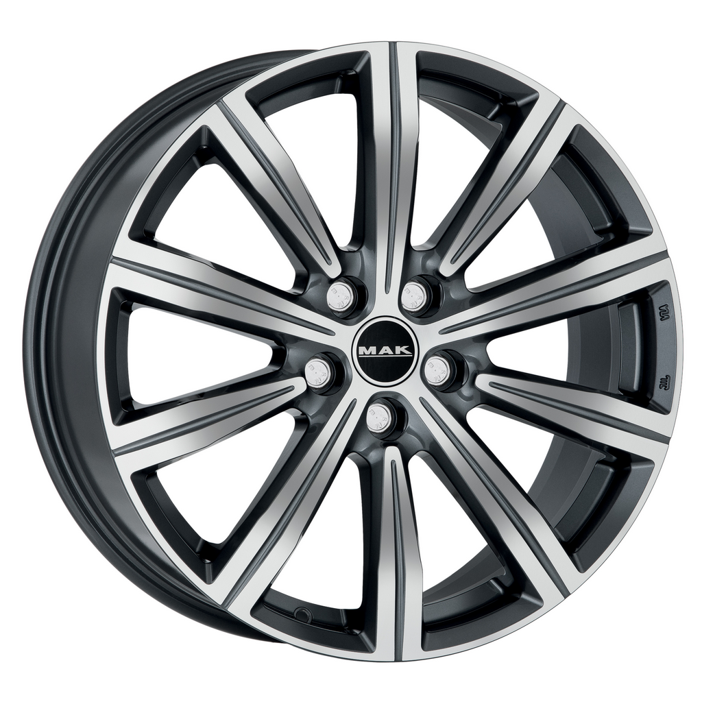 MAK Birmingham 8, 0x19 5/120 ET38 d-72, 6 Gunmetal Mirror Face (F8090IRQM38IR2)