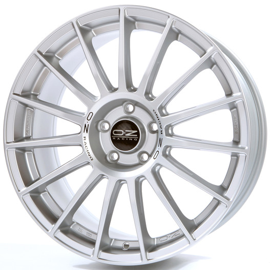 OZ Superturismo LM 8, 0x18 5/112 ET35 d-75 Matt Race Silver Black Lettering (W0185420519) d-L