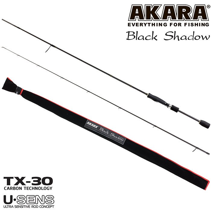 Хлыст угольный для спиннинга Akara SL1001 Black Shadow 762MLF TX-30 (3, 5-10, 5) 2, 3 м